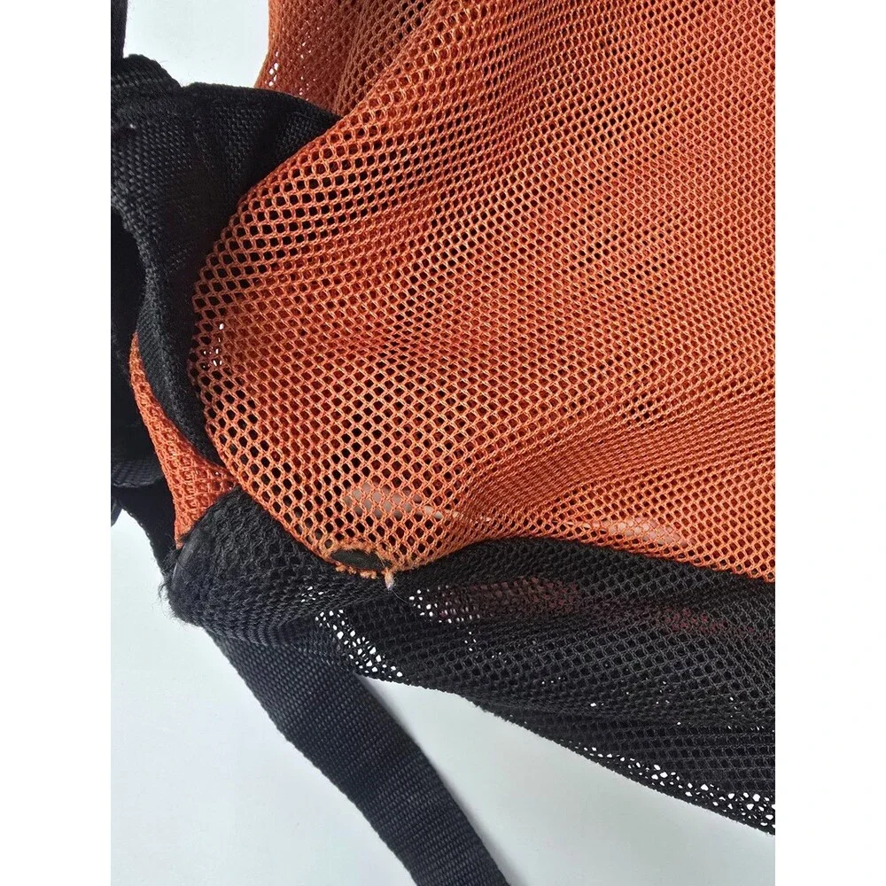 Nike Brasilia 7 Large Mesh Backpack Orange Black BZ9719-801 READ DAMAGED